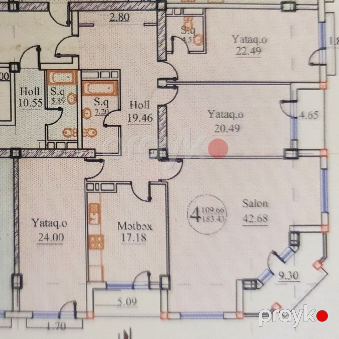 Satılır 4 otaqlı yeni tikili 184 m² — Mənzil, Bakı (7)