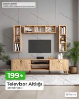 Televizor altlığı və üst divar rəfləri dəsti - Ölçü: 40 × 180 × 180 — Furniture
