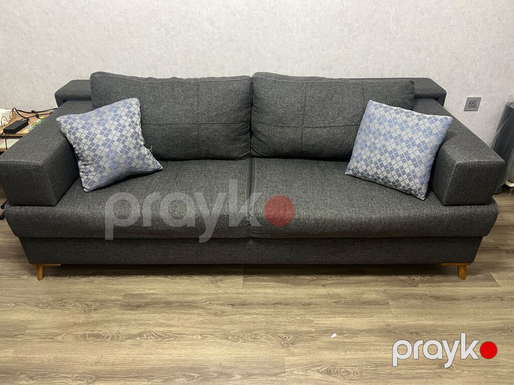 Mebel: 3 yerlik divan - Rəng: Tünd boz (neytral, istənilən interyerə — Mebel, Bakı (3)