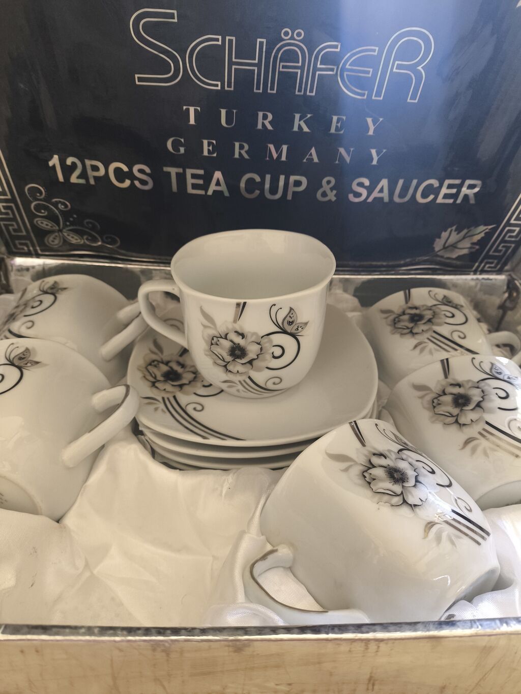 Çay dəsti, rəng - Ağ, Schafer, 6 nəfərlik, Almaniya — Mallar, Bakı (2)