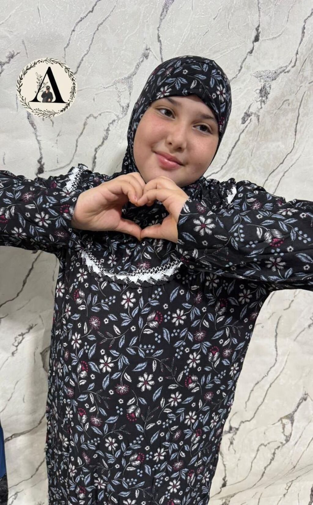 Uşaq üçün çiçək naxışlı namaz dəsti - İki hissədən ibarət komplekt — Mallar, Bakı (2)
