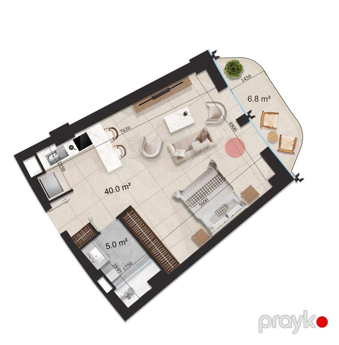 Satılır 1 otaqlı yeni tikili 61.4 m² — Mənzil, Bakı (8)