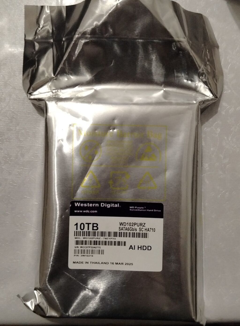Western Digital WD Purple 10TB SATA Sərt Disk (WD102PURZ) - 24/7 Videomüşahidə — Sabit diskləri, Bakı