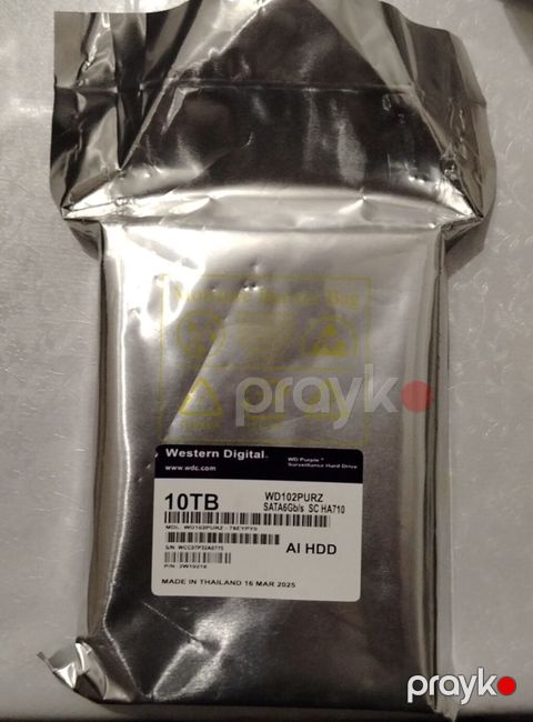 Western Digital WD Purple 10TB SATA Sərt Disk (WD102PURZ) - 24/7 Videomüşahidə — Bakı