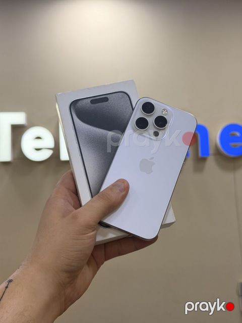 IPhone 15 Pro, 256 GB, White Titanium, Zəmanət, Kredit, Simsiz şarj