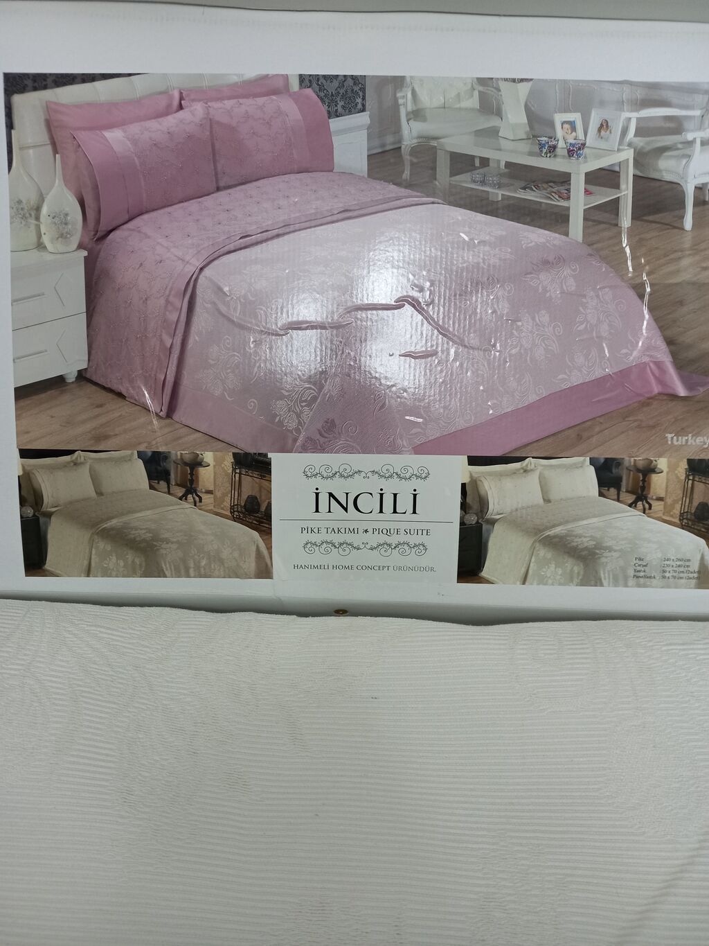 Hanımeli Home Textile markalı “İncili” pike takımı. Qutulu dəstdir — Tekstil, Bakı (4)