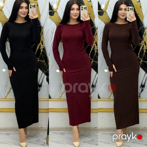 Uzunqol, dar kəsimli maxi paltar - Model: sadə və eleqant siluet