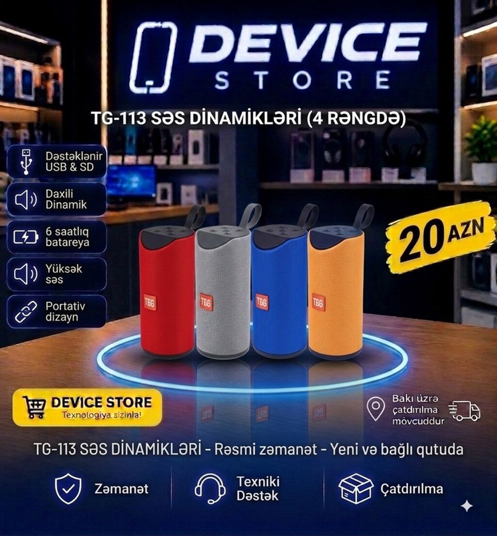 TG-113 səs dinamikləri (4 rəngdə) Xüsusiyyətlər: - USB və SD kart
