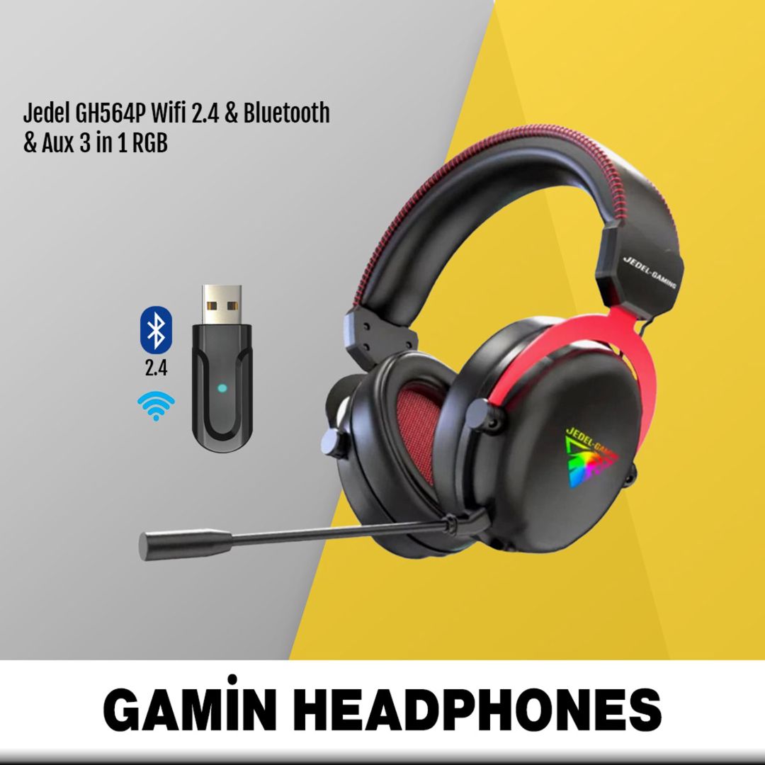RGB Gaming qulaqlıq Jedel GH564P USB 7.1 Surround BT & 2.4 Wireless — Elektronika, Bakı