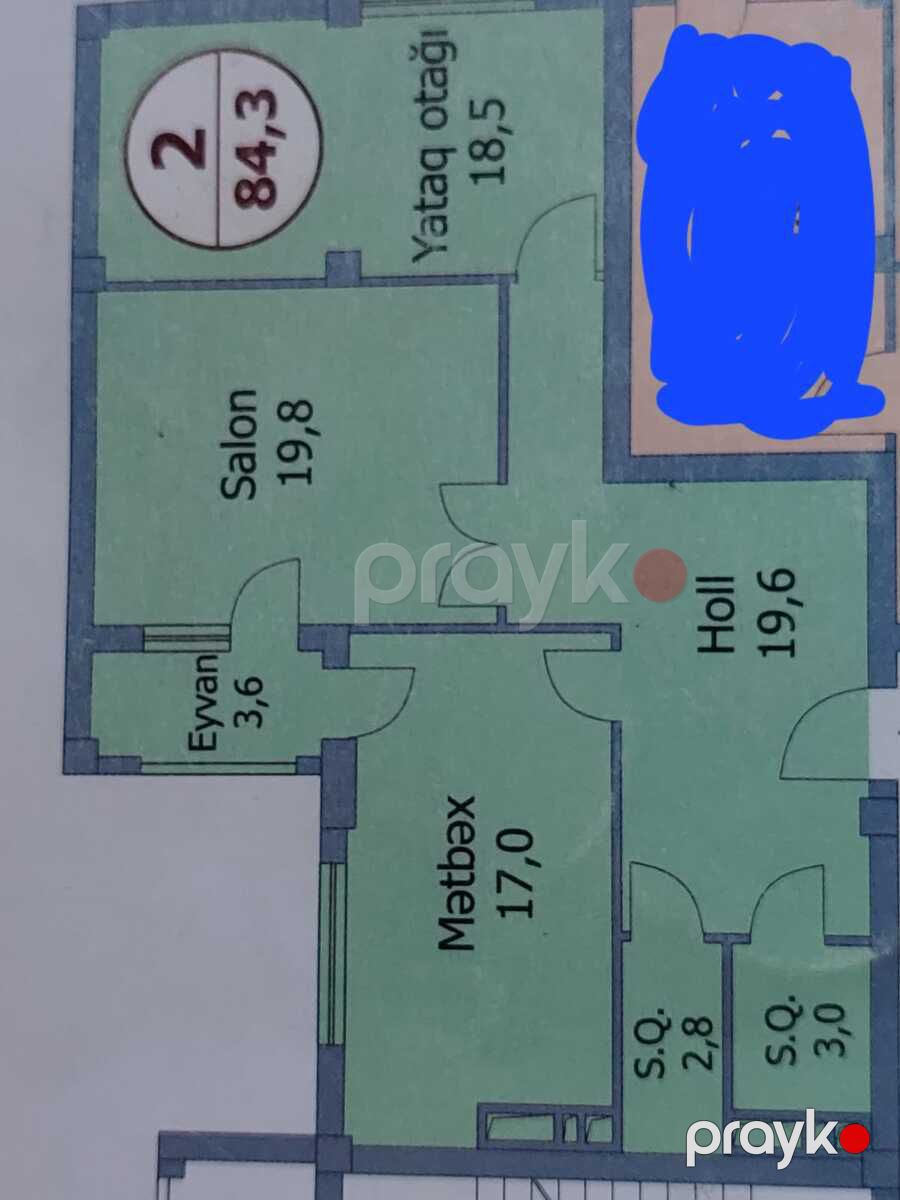 2-otaqlı yeni tikili, Faiq Yusifov küç., 85 m² — Daşınmaz əmlak, Bakı (12)