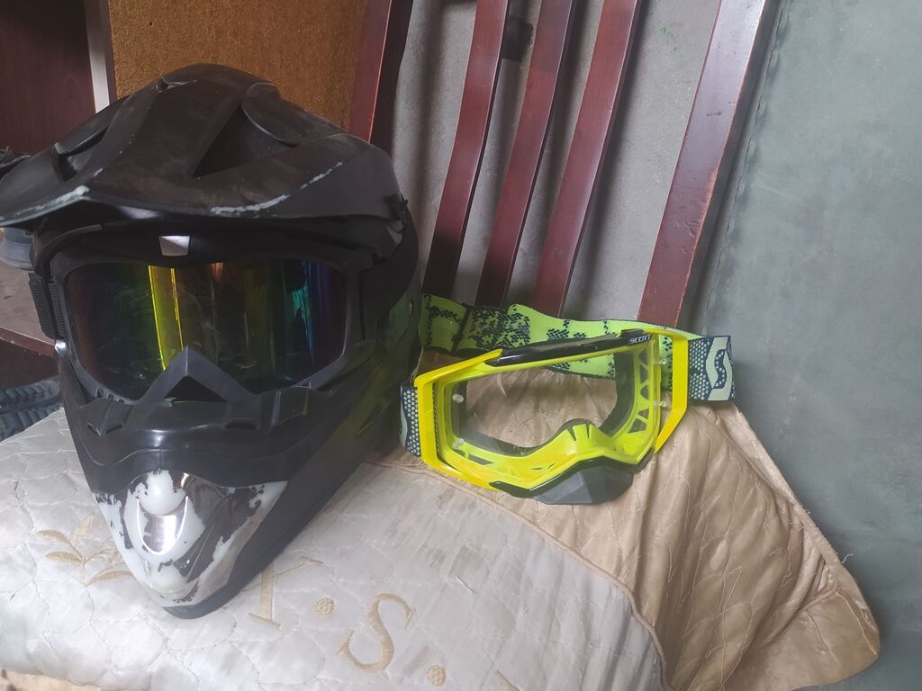 Motokros dəsti – kask və eynək - Kask: Tam üzlü, vizorlu — Avto, Sumqayıt