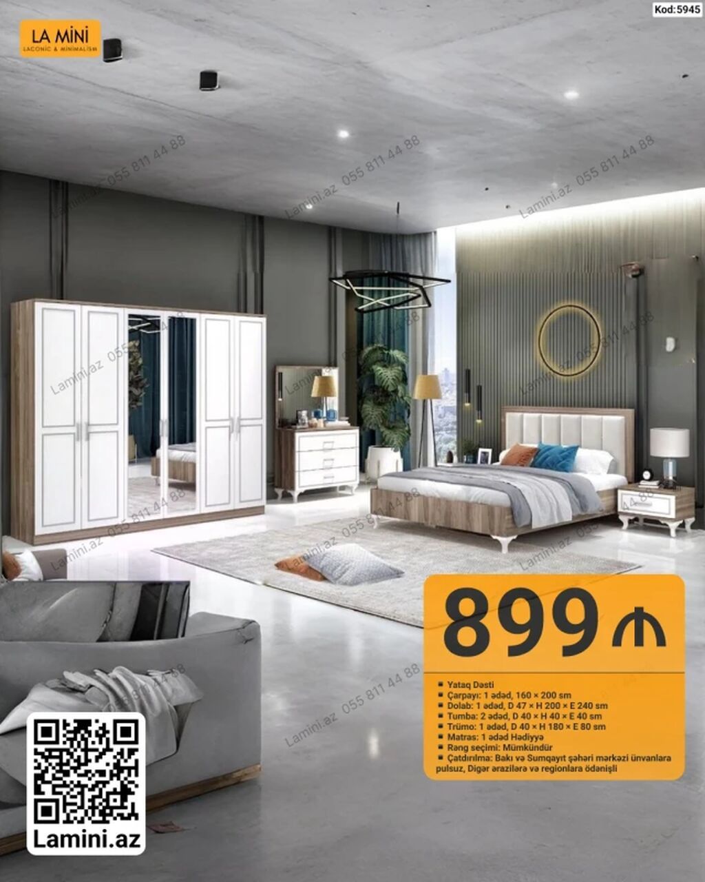 LA MINI yataq dəsti – kod: 5945 Komplektin tərkibi və ölçülər: -