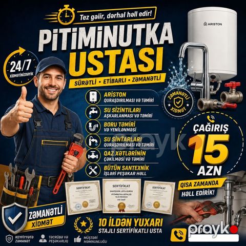 Pitimunutka ustası – sürətli, etibarlı və zəmanətli santexnika xidməti — Bakı