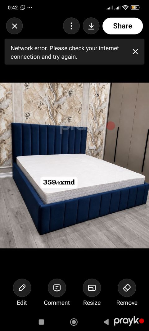 Velvet çarpayı dəsti – mavi rəng - Yataq ölçüsü: 359 xmd (şəkildə — Bakı