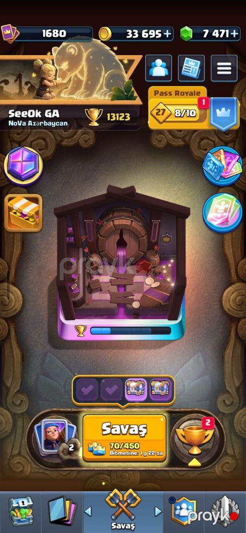 Clash Royale hesabı – tam dolu, yüksək səviyyəli kart kolleksiyası — Bakı