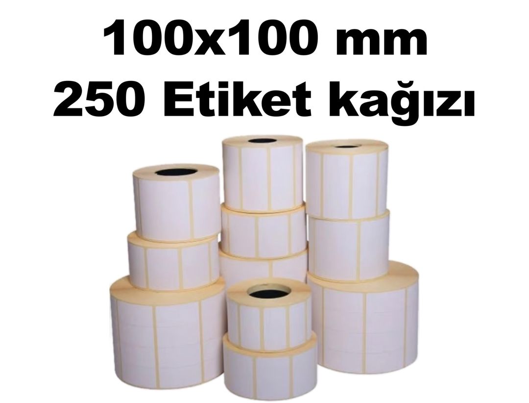 Etiket lenti 10x10 sm, ağ, 250 etiket — Mallar, Bakı