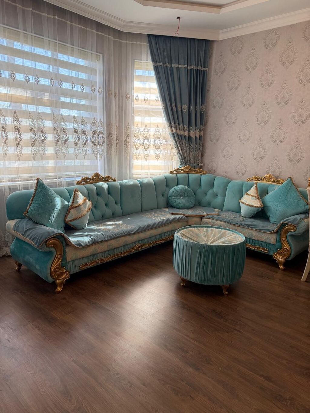 Klassik üslubda künc divan dəsti - Üslub: Barokko motivli klassik — Mebel, Bakı (2)