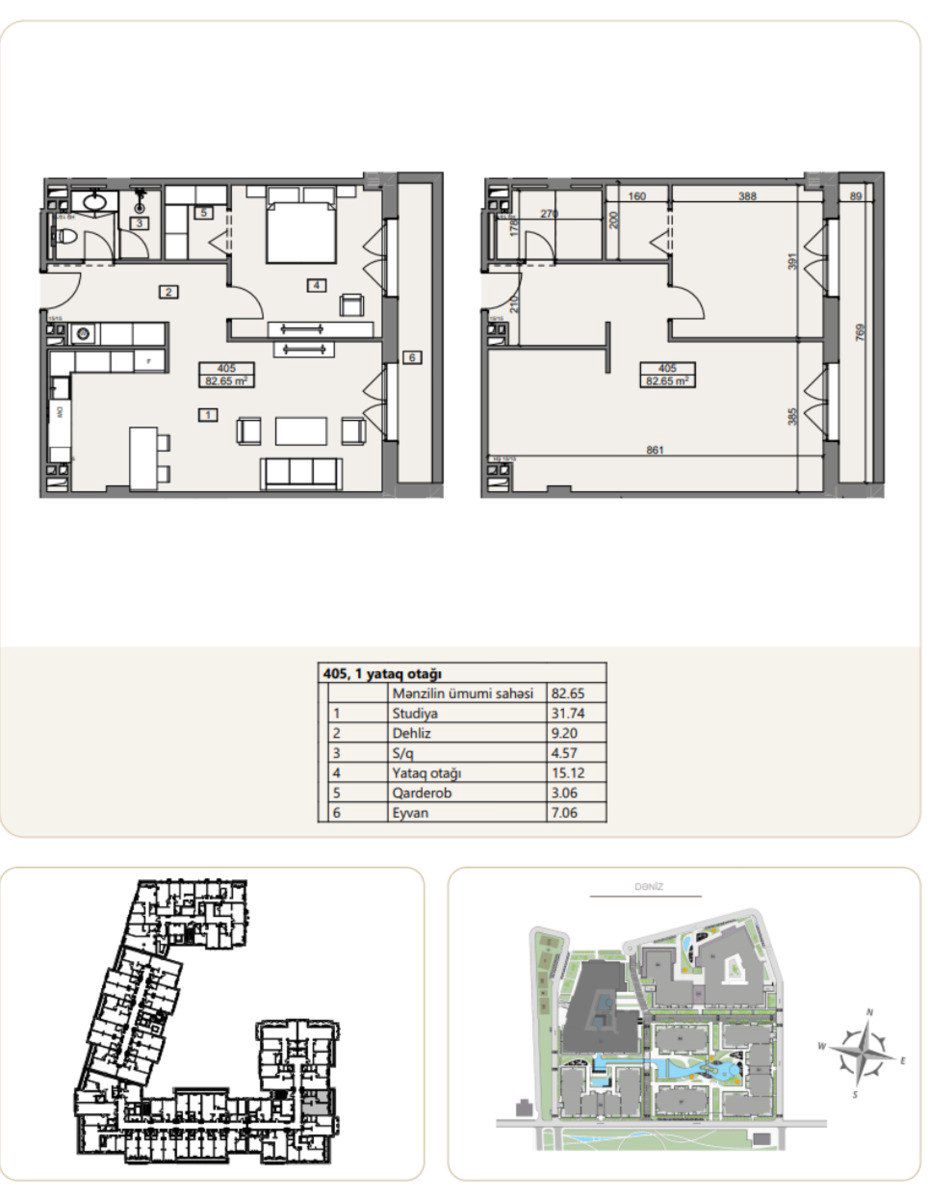 Satılır 2 otaqlı yeni tikili 82.7 m² — Mənzil, Bakı (9)