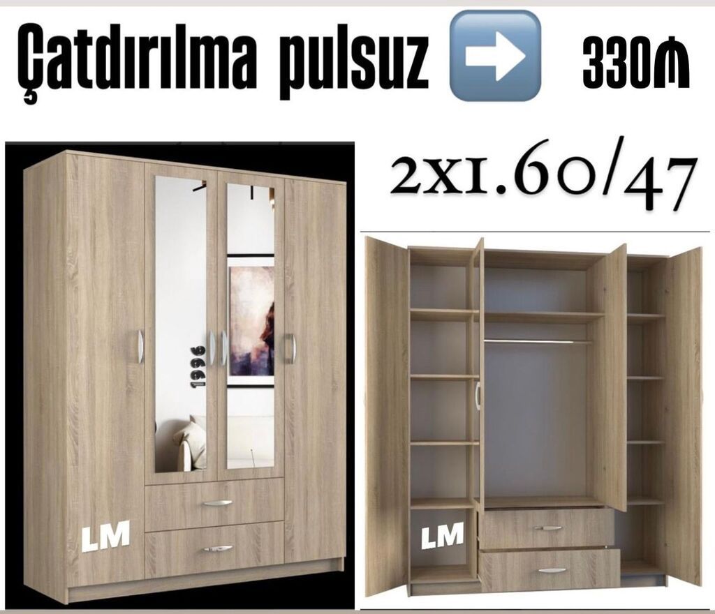 *Çatdırılma+quraşdırılma xidməti şəhər daxili pulsuz* 📌 *Dörd qapılı — Mebel, Gəncə (2)