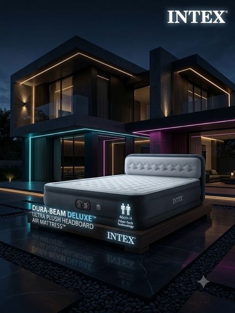 Intex Dura-Beam Deluxe Ultra Plush Air Mattress 152x203 sm — Bakı