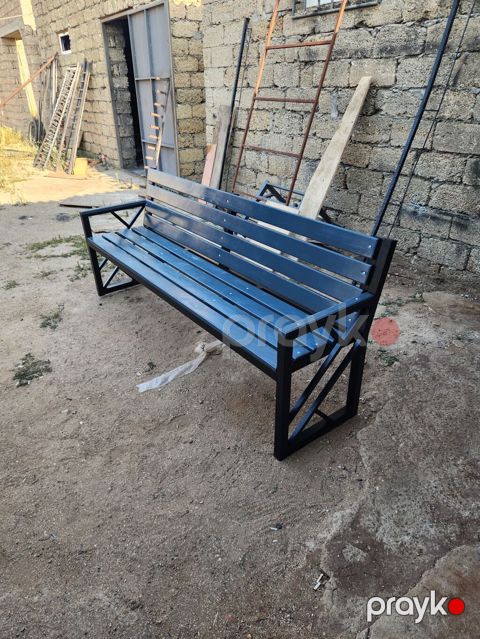 Metall karkaslı bağ skamyası - Material: qalın divarlı metal profil — Bakı
