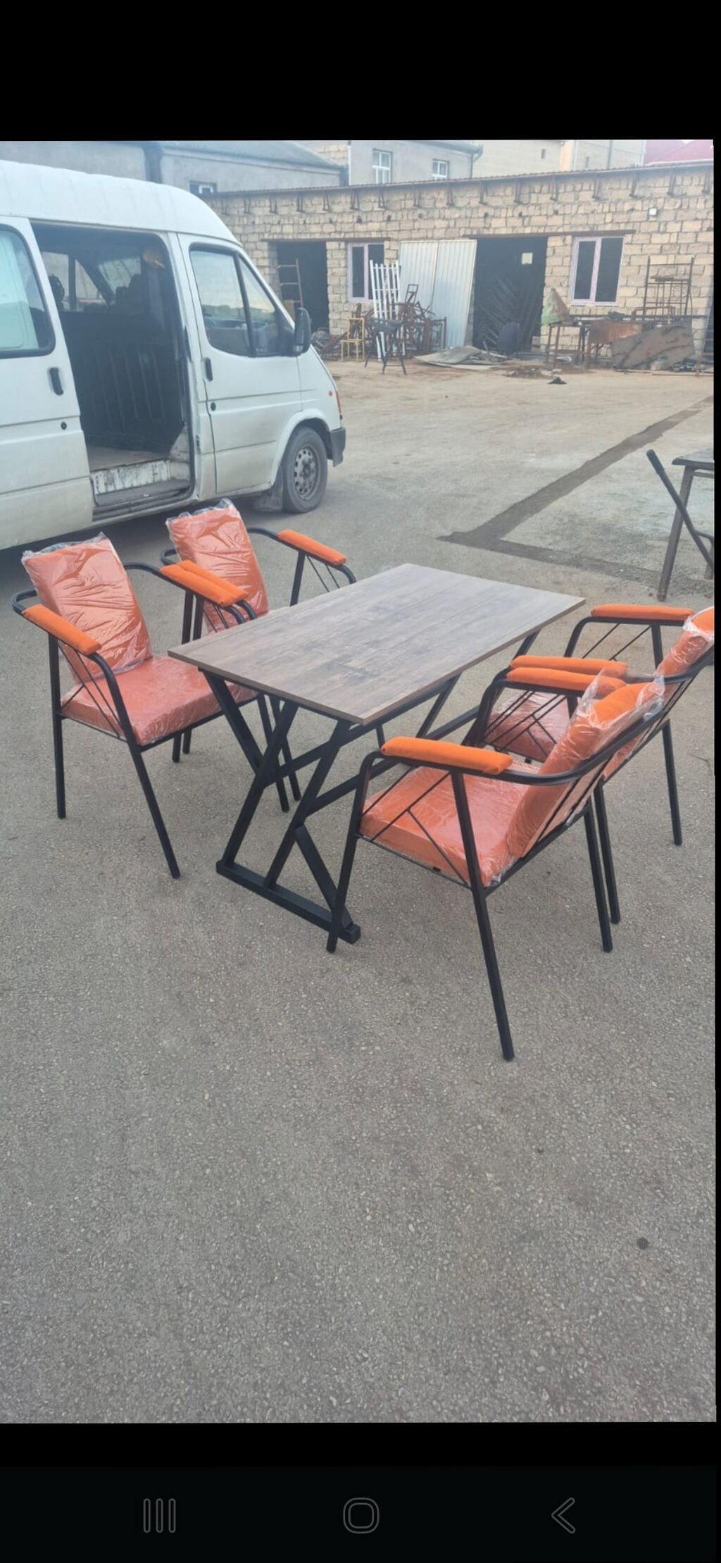 Mətbəx üçün, Yeni, Açılmayan, Dördbucaq masa, 4 stul — Mebel, Bakı (9)