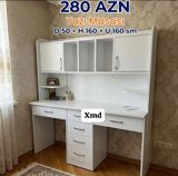 Yazı masası – üst modullu, geniş iş səthi və çoxsaylı saxlama — Mebel