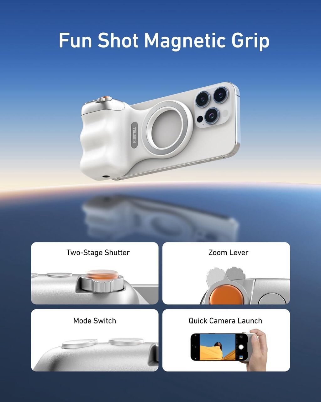 Fun Shot Magnetic Grip – smartfonlar üçün maqnitli foto tutacaq -