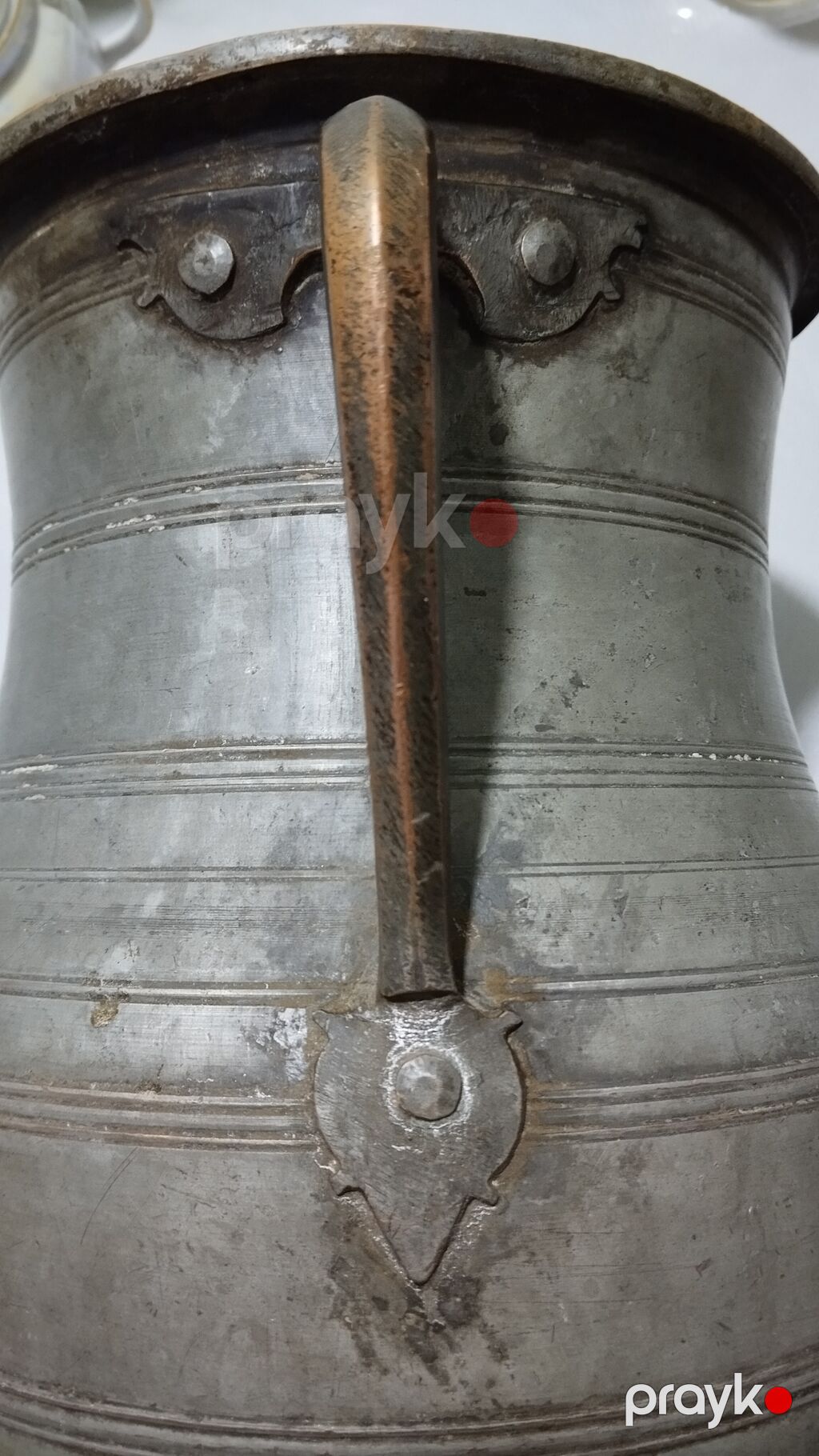 Antik metal su qabı (iki qulplu) - Material: tökmə metal (ehtimalən — Mallar, Bakı (5)