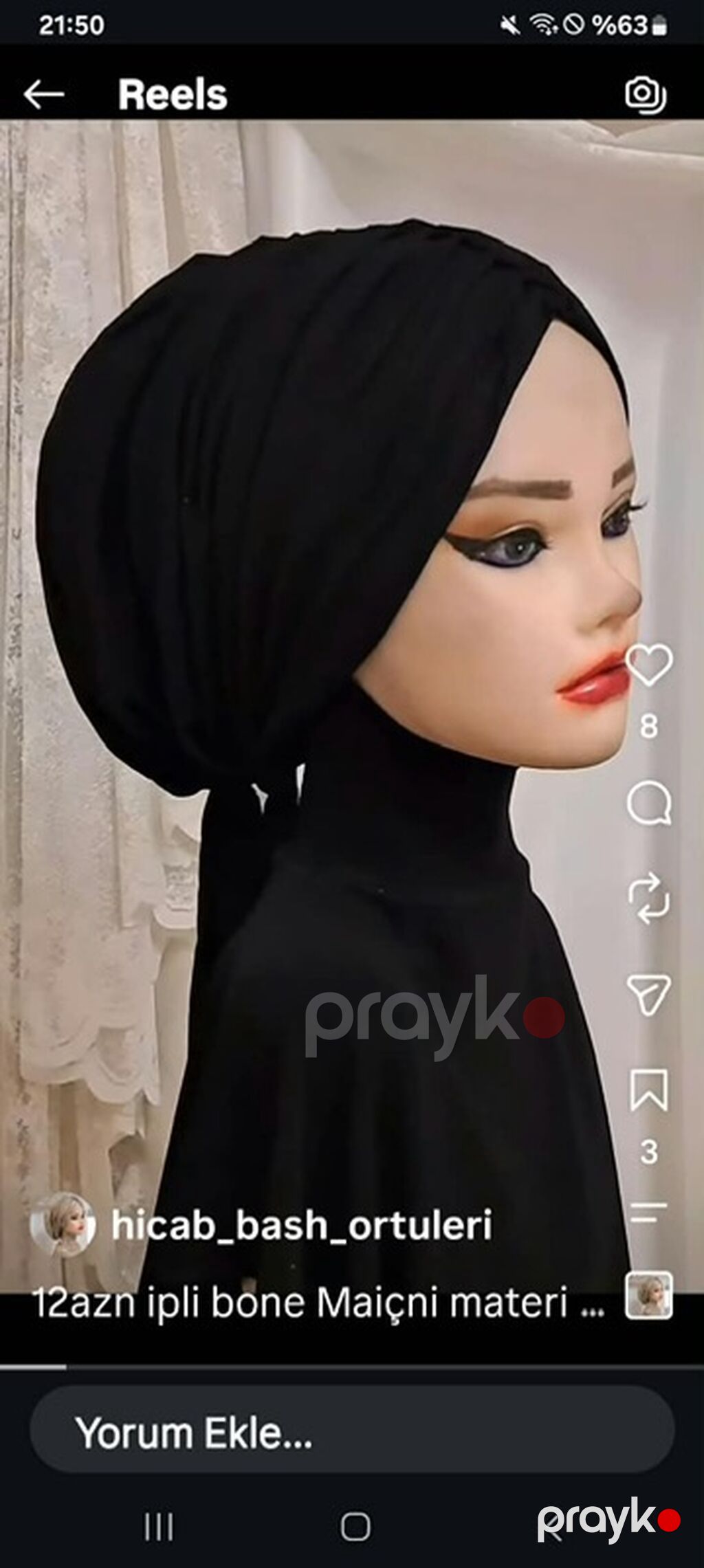 Məhsul: Bəzəkli hicab/bürüncək dəsti - Rənglər: qara və ağ - Dizayn — Şəxsi əşyalar, Bakı (5)