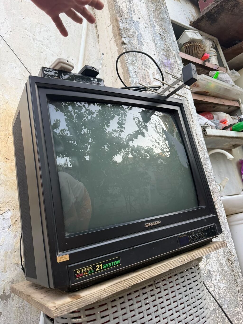 Sharp kineskop televizor + rəqəmsal tuner və antena seti - — Televizorlar, Digah