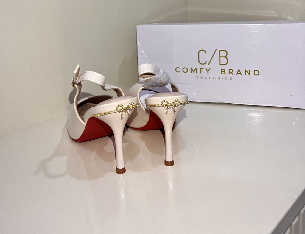 C/B Comfy Brand Qadın Ayaqqabısı – Slingback Stilettolar, Krem — Tufl, Bakı (2)