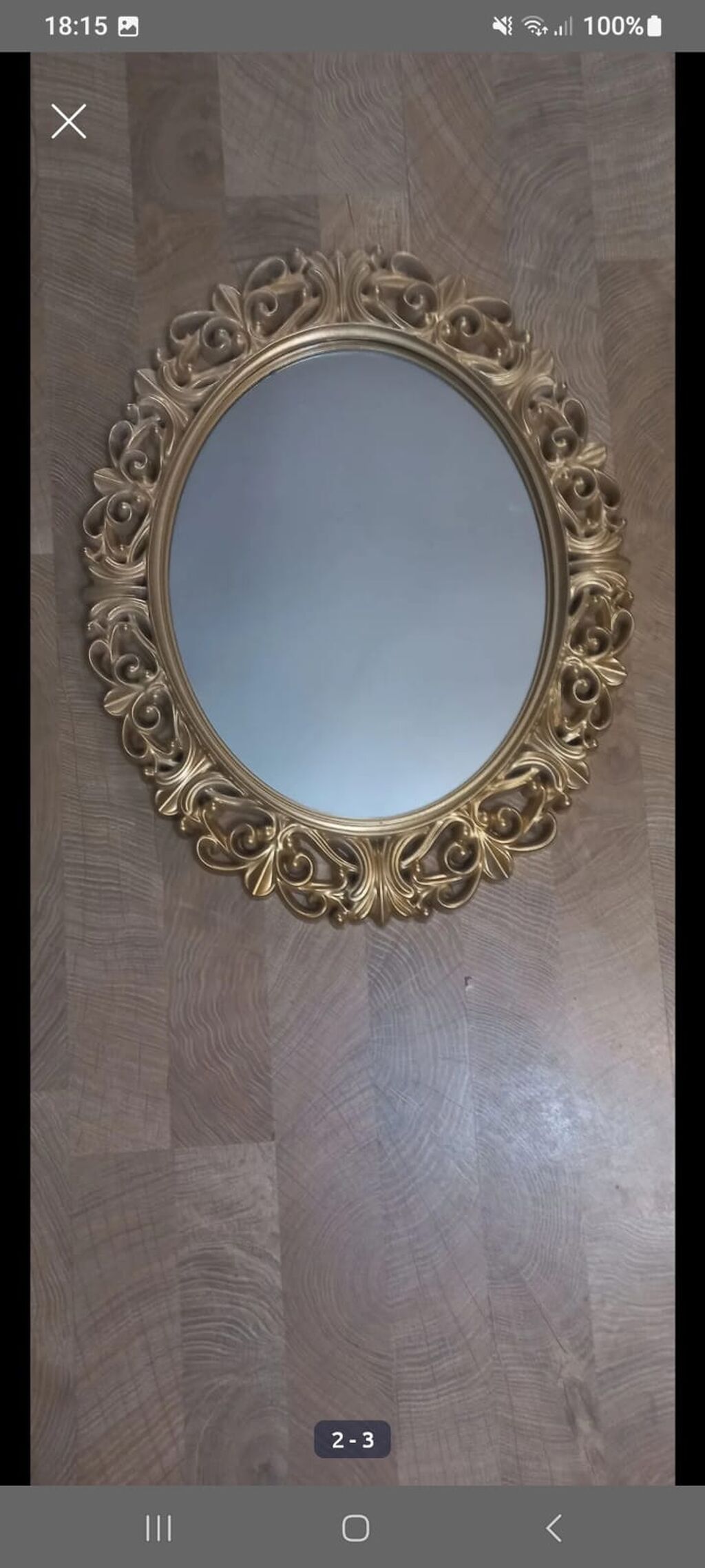 Güzgü Divar üçün, Oval, Dekorativ, Naxışlı