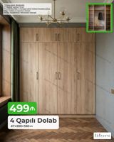 4 qapılı geyim dolabı - Ölçü: 47×280×160 sm - Material: 18 mm laminat — Goods