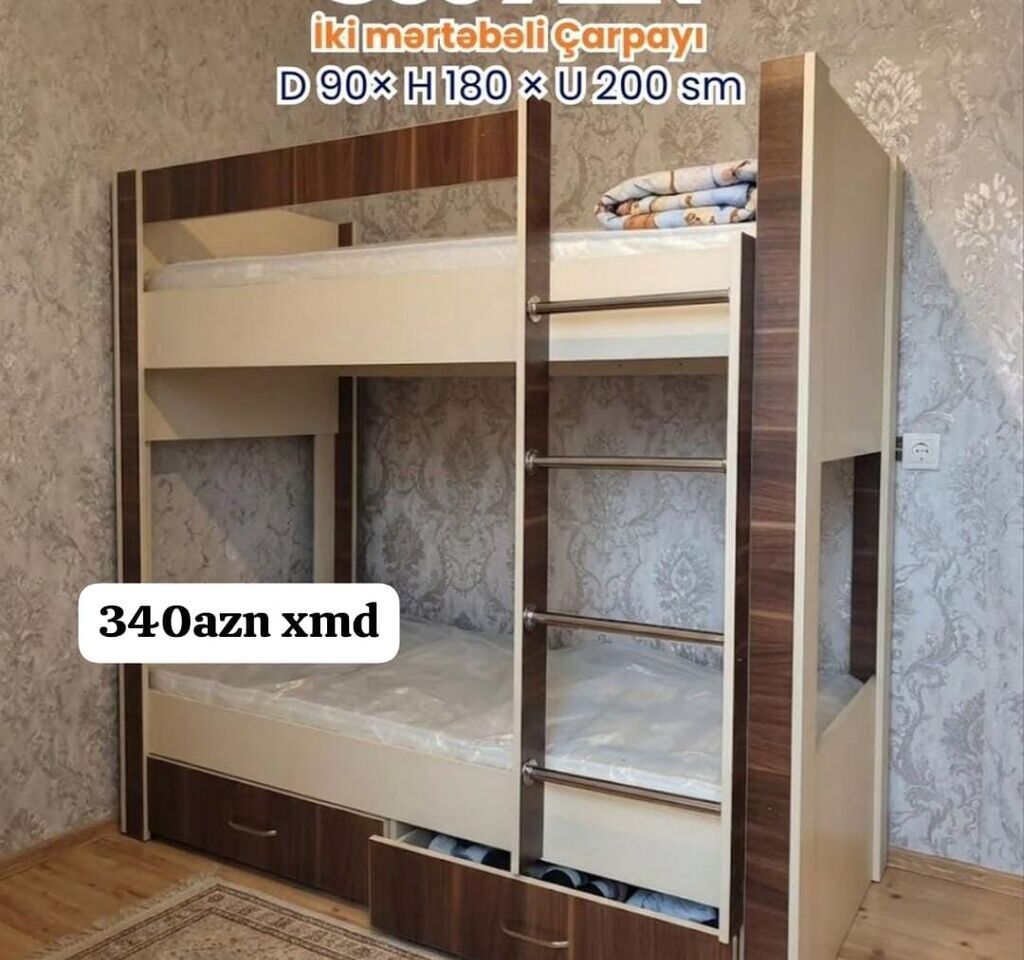 İki mərtəbəli çarpayı - Qiymət: 340 AZN (şəkildə göstərilib) - — Mebel, Xırdalan (3)