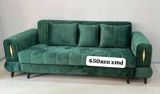 Yaşıl məxmər/parça üzlü 3 nəfərlik divan. - Rəng: zümrüd yaşıl - — Sofas