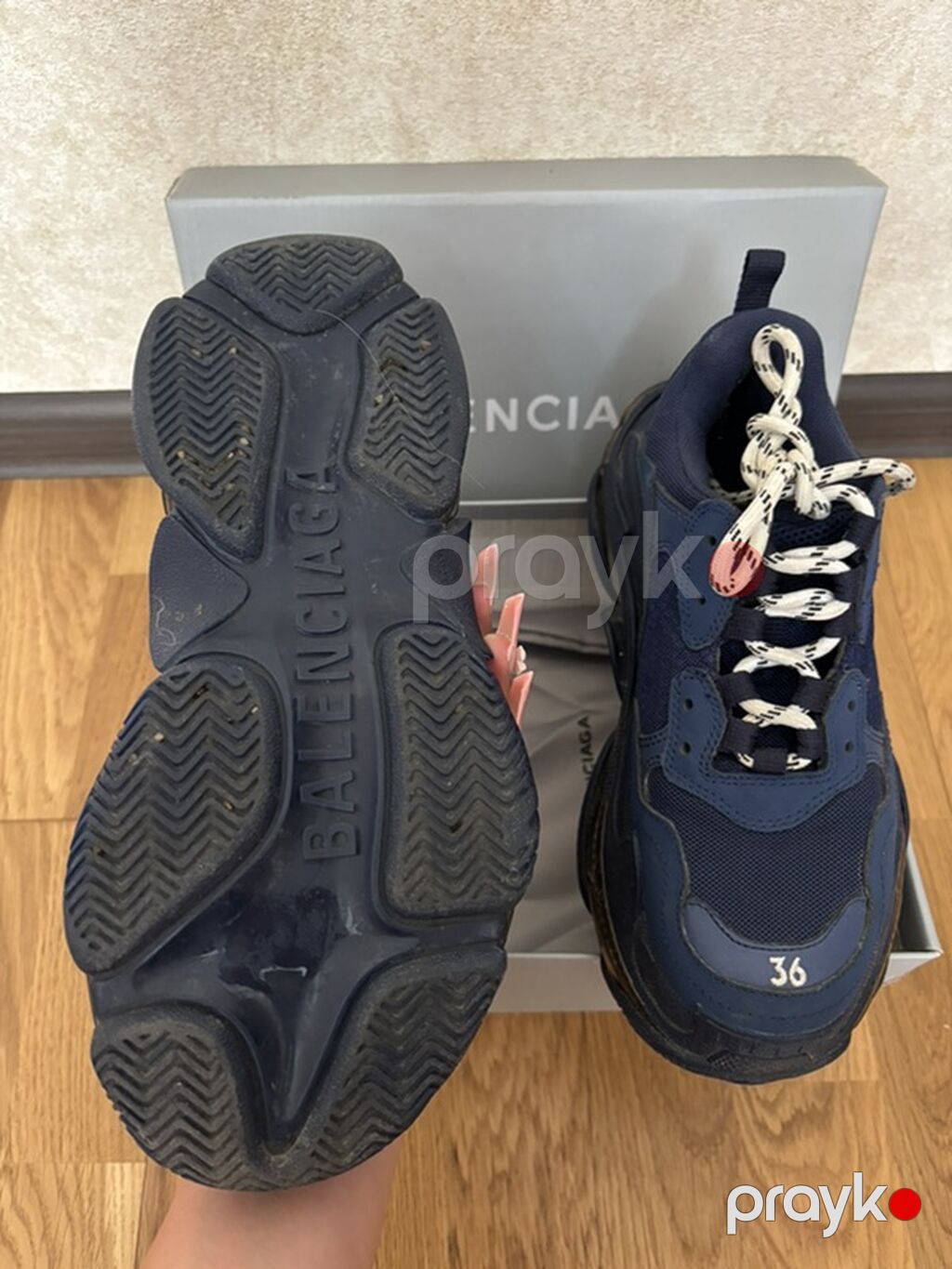 Balenciaga Triple S qadın krossovkaları - Tünd göy 36 — Krosovka, Bakı (2)