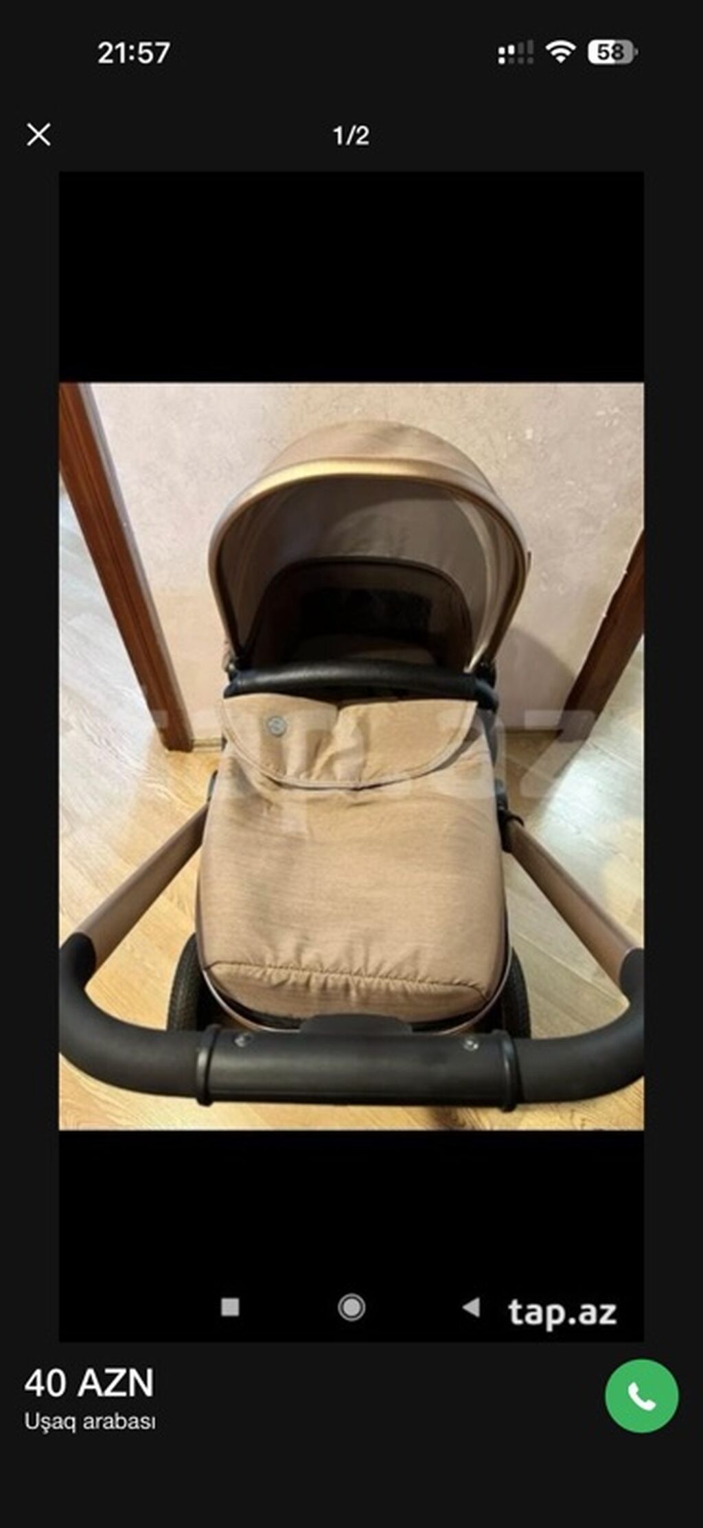 Uşaq arabası – ForBaby brendi - Rəng: bej/şampan çalarları, qara — Arabalalar, Bakı (2)