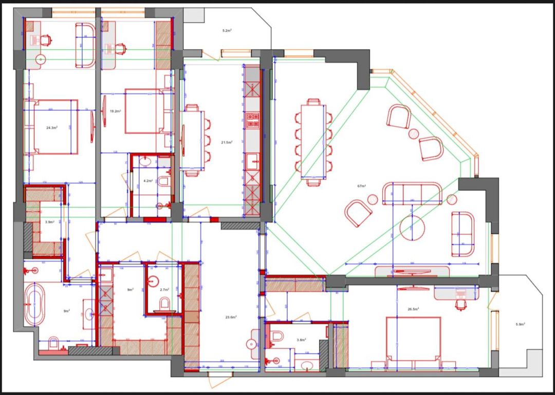 Satılır 4 otaqlı yeni tikili 229 m² — Mənzil, Bakı (9)