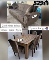 _*Divan+ Masa dəsti*_ Sifarişlə hazırlanır. Dəst şəkildə : *529₼* — Mebel