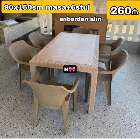 Plastik masa dəsti — 90×150 sm, Türkiyə istehsalı