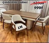 Modern yemək dəsti – 1 masa + 6 kreslo - Dizayn: Skandinaviya — Furniture
