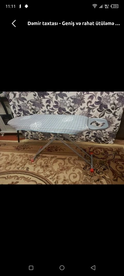 Dəmir taxtası – geniş və rahat ütüləmə üçün nəzərdə tutulmuş praktik