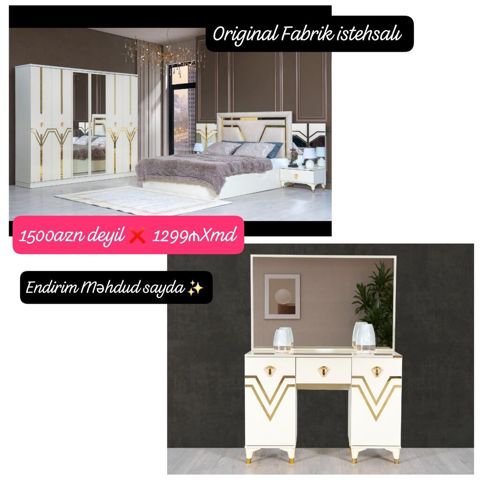 Müasir dizaynlı yataq otağı dəsti Original fabrik istehsalı olan dəst — ucuz.mebel