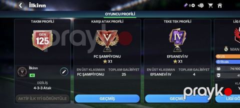 FIFA Mobile oyun hesabı – GEN 125 komanda - Komanda ümumi gücü: GEN — Digah