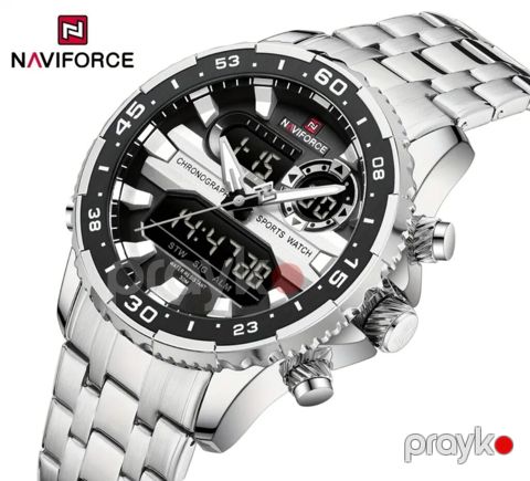 NAVIFORCE kişi saatı – analoq+rəqəmsal hibrid idman xronoqrafı