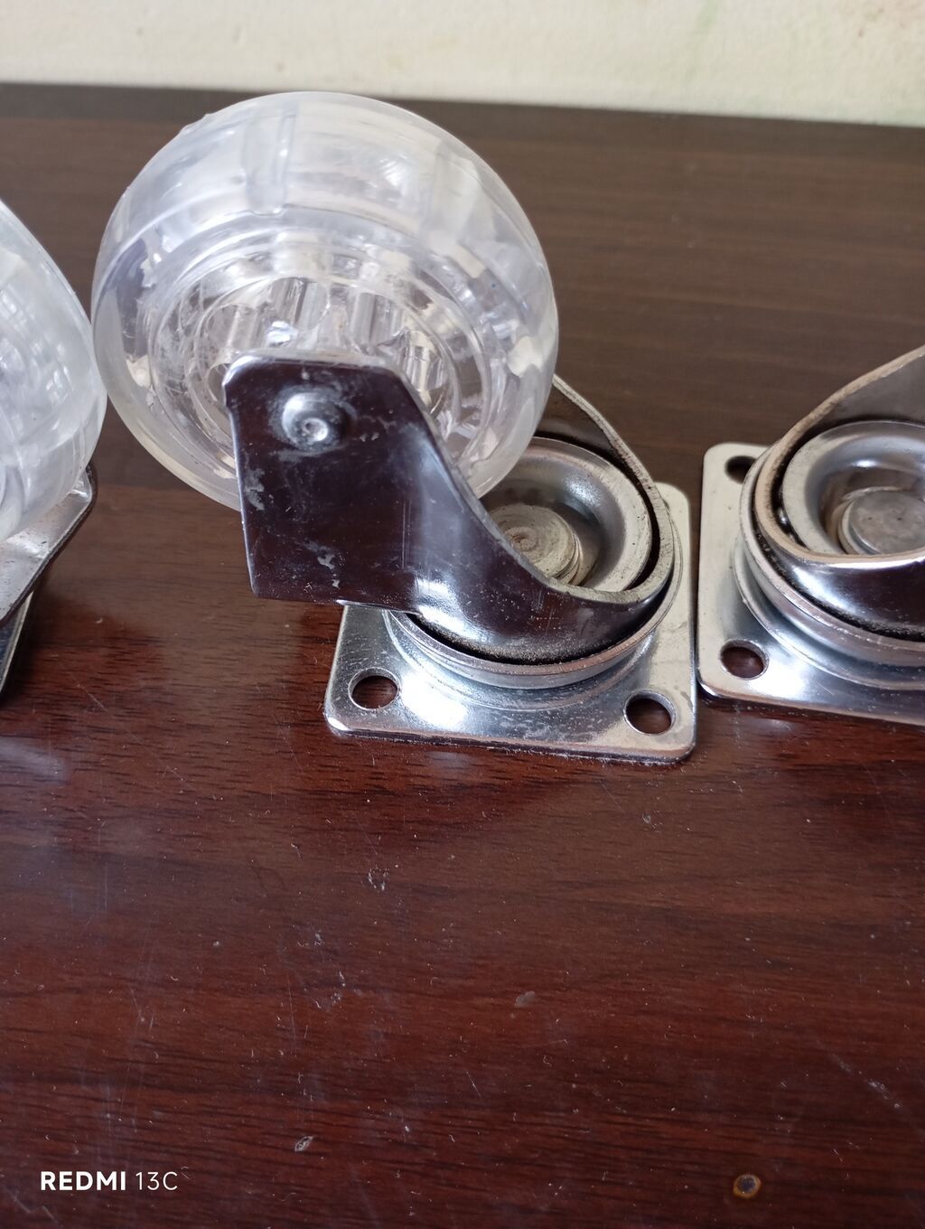 Mebel təkərləri dəsti – 4 ədəd - Material: metal korpus, şəffaf — Mallar, Bakı (2)