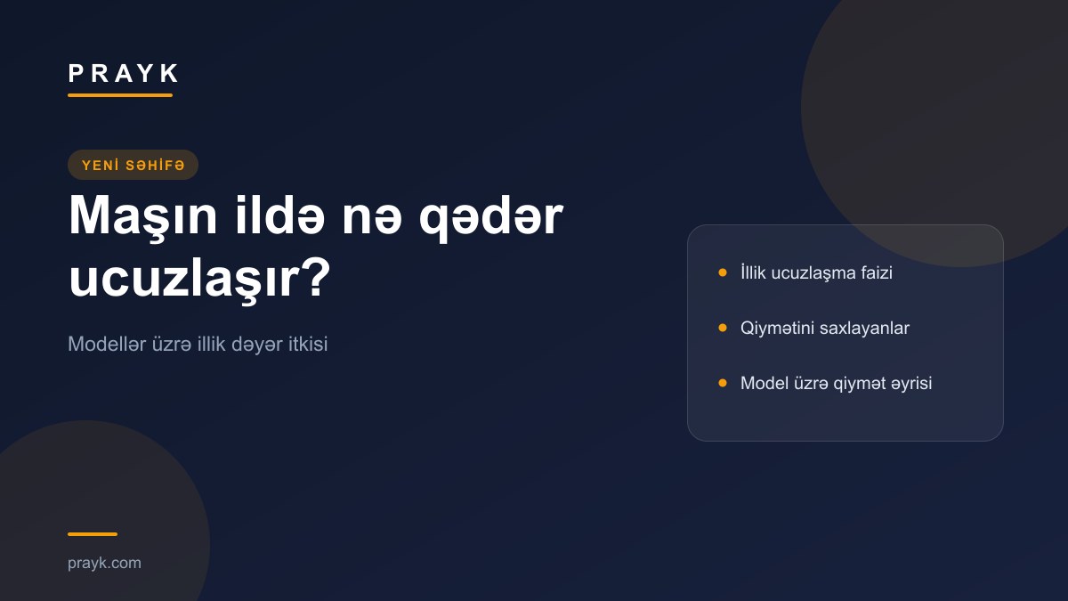 Maşın ildə nə qədər ucuzlaşır? Modellər üzrə hesabladıq