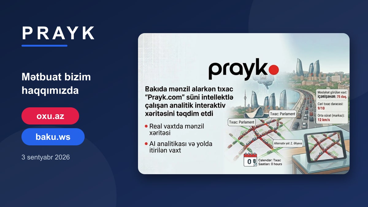 Oxu.az и Baku.ws написали о Prayk: интерактивная карта с искусственным интеллектом меняет выбор жилья в Баку
